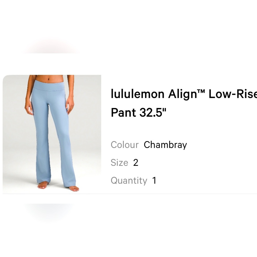 lulu lemon low rise flare legged pant size 2 color chambray 32.5"
